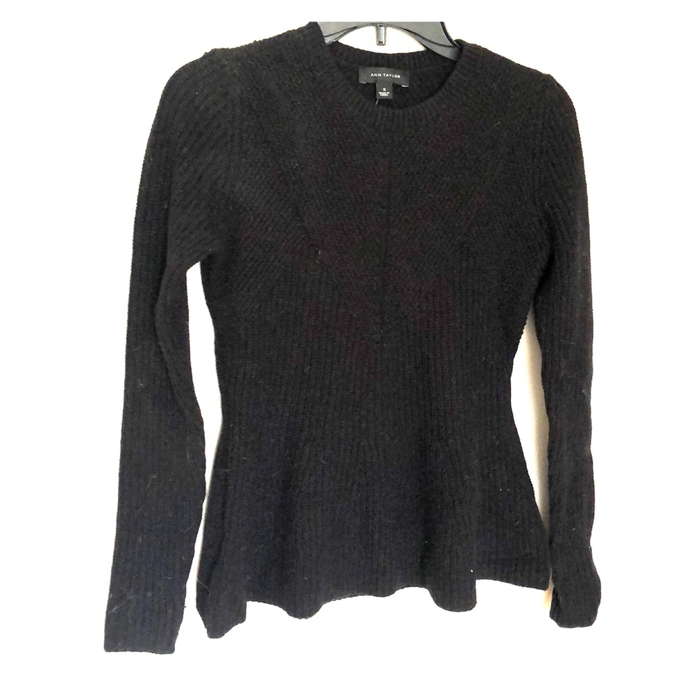 Ann Taylor Black Peplum Sweater